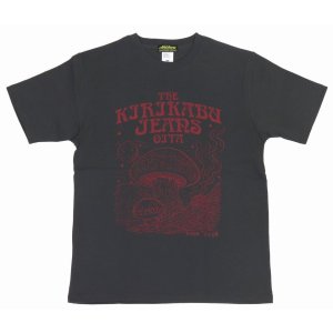 画像2: 「KIRIKABU JEANS/キリカブジーンズ」KINOKO プリントTシャツ【チャコール×レッド】