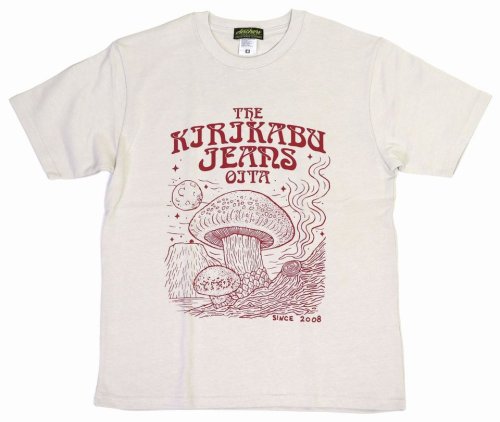 他の写真1: 「KIRIKABU JEANS/キリカブジーンズ」KINOKO プリントTシャツ【グレージュ×レッド】