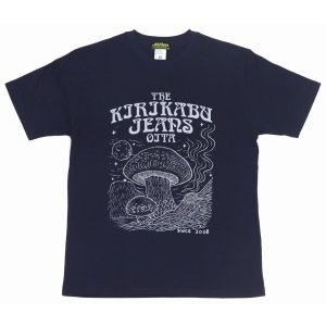 画像2: 「KIRIKABU JEANS/キリカブジーンズ」KINOKO プリントTシャツ【ネイビー×ライトグレー】