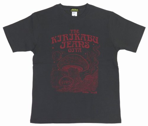 他の写真1: 「KIRIKABU JEANS/キリカブジーンズ」KINOKO プリントTシャツ【チャコール×レッド】
