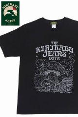 「KIRIKABU JEANS/キリカブジーンズ」KINOKO プリントTシャツ【ブラック×ライトグレー】