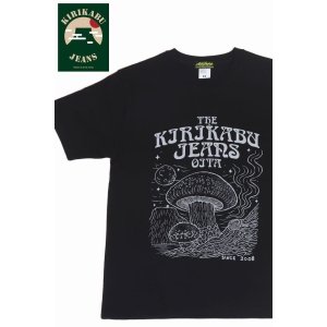 画像1: 「KIRIKABU JEANS/キリカブジーンズ」KINOKO プリントTシャツ【ブラック×ライトグレー】