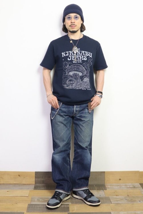 他の写真3: 「KIRIKABU JEANS/キリカブジーンズ」KINOKO プリントTシャツ【ネイビー×ライトグレー】