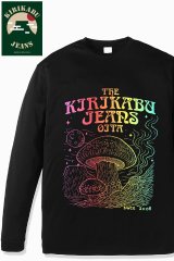 「KIRIKABU JEANS/キリカブジーンズ」予約商品 KINOKO グラデーションプリントロンT【ブラック】