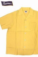 「Pherrow's/フェローズ」半袖オープンカラーシャツ【マスタード】