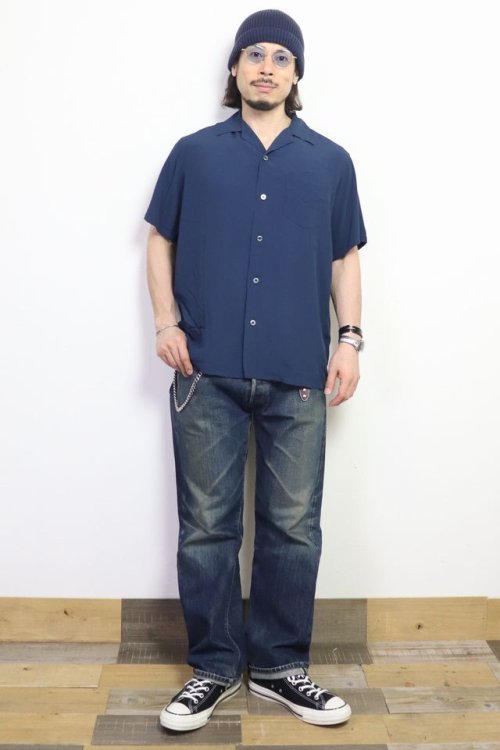 他の写真3: 「Pherrow's/フェローズ」半袖オープンカラーシャツ【ネイビー】