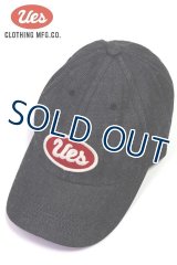 「UES/ウエス」ブラックデニムキャップ【UESレッド】