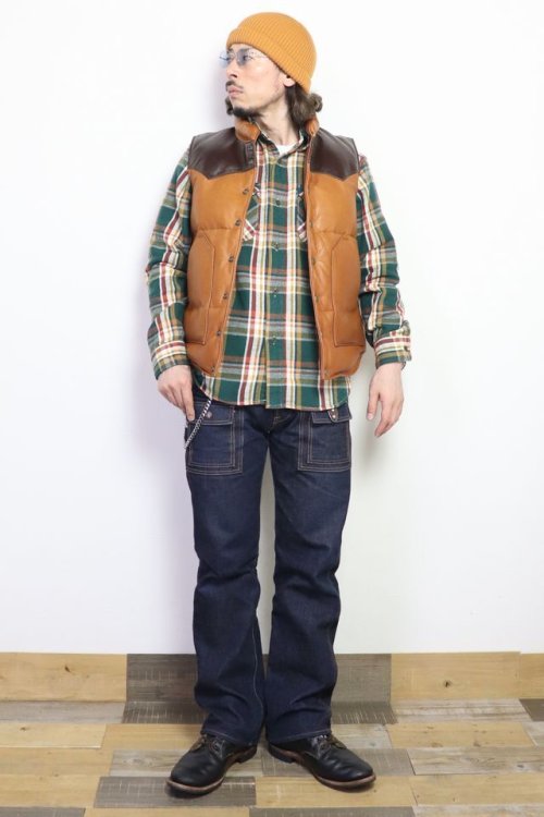 他の写真3: 「UES/ウエス」先染ヘビーネルシャツ【グリーン】