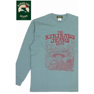 画像1: 「KIRIKABU JEANS/キリカブジーンズ」KINOKO プリントロンT【スモーキーグリーン】