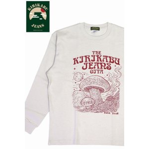 画像1: 「KIRIKABU JEANS/キリカブジーンズ」KINOKO プリントロンT【グレージュ】