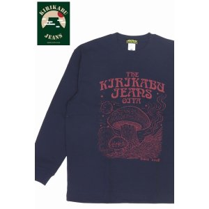 画像1: 「KIRIKABU JEANS/キリカブジーンズ」KINOKO プリントロンT【ネイビー】