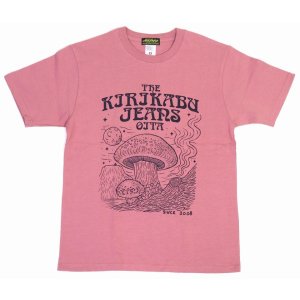 画像2: 「KIRIKABU JEANS/キリカブジーンズ」KINOKO プリントTシャツ【ピンク×ダークパープル】