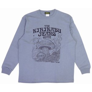 画像2: 「KIRIKABU JEANS/キリカブジーンズ」KINOKO プリントロンT【スモーキーブルー】