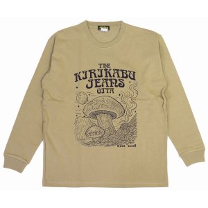 画像2: 「KIRIKABU JEANS/キリカブジーンズ」KINOKO プリントロンT【サンドベージュ】