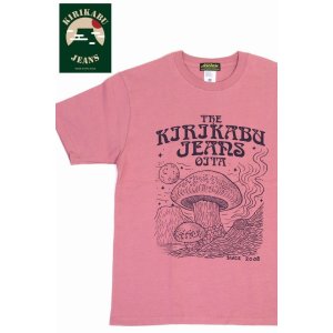 画像1: 「KIRIKABU JEANS/キリカブジーンズ」KINOKO プリントTシャツ【ピンク×ダークパープル】