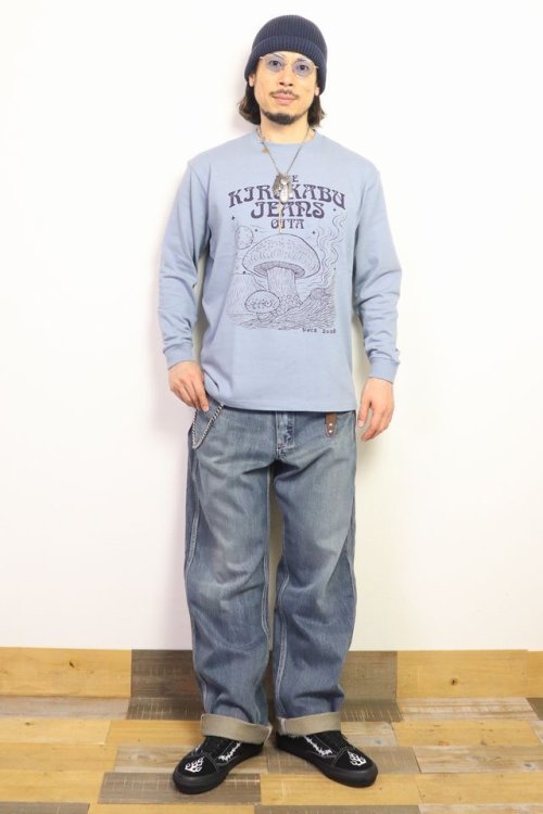 他の写真3: 「KIRIKABU JEANS/キリカブジーンズ」KINOKO プリントロンT【スモーキーブルー】