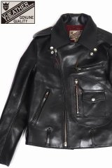 「Y'2 LEATHER/Y'2レザー」ヴィンテージホースDポケットダブルライダースジャケット【ブラック】
