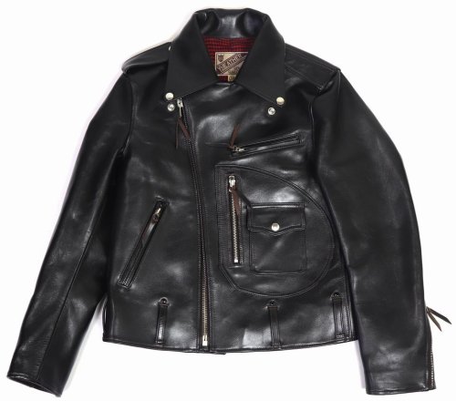 他の写真1: 「Y'2 LEATHER/Y'2レザー」ヴィンテージホースDポケットダブルライダースジャケット【ブラック】