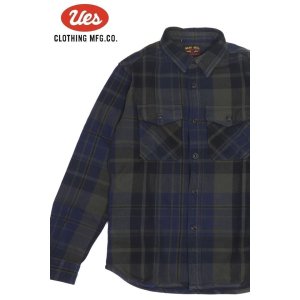 画像1: 「UES/ウエス」エクストラヘビーネルシャツ【ネイビー】