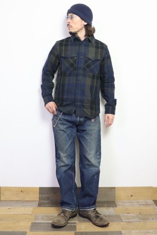他の写真3: 「UES/ウエス」エクストラヘビーネルシャツ【ネイビー】
