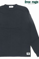 「FREE RAGE/フリーレイジ」無地リサイクルコットン長袖Tシャツ【スミクロ】