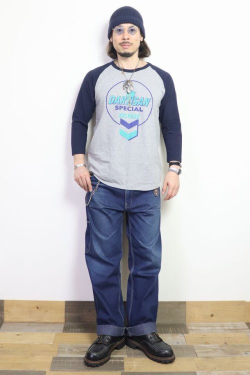 他の写真3: 「STUDIO D'ARTISAN/ステュディオ・ダ・ルチザン」SPECIAL SALVAGE ラグラン7分袖Ｔシャツ【杢グレー×ネイビー】