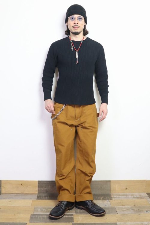 他の写真1: 「UES/ウエス」ビッグワッフルＴシャツ【ブラック】