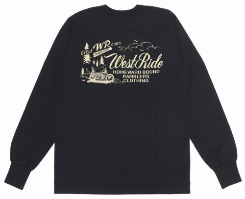 他の写真2: 「WEST RIDE/ウエストライド」HOMEWARD BOUND ヘビーウェイトプリントロンT【ブラック】