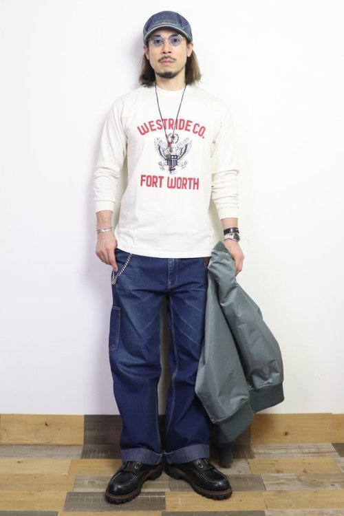 他の写真3: 「WEST RIDE/ウエストライド」FORT WORTH ヴィンテージプリントTシャツ【クリーム】