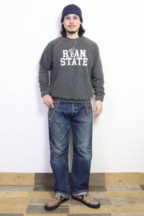 他の写真3: 「Pherrow's/フェローズ」RYAN STATE プリントミニ裏毛スウェット【フェードブラック】