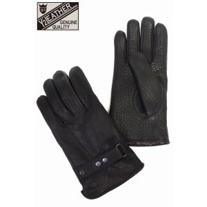 画像1: 「Y'2 LEATHER/Y'2レザー」ディアスキンロンググローブ【ブラック】