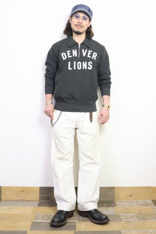 他の写真3: 「Pherrow's/フェローズ」DENVERLIONS アップリケハーフジップアップスウェット【S・ブラック】