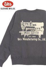 「UES/ウエス」LIFE TIME プリントスウェット【グレー】