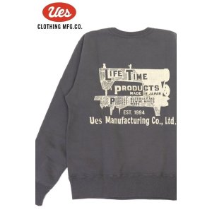 画像1: 「UES/ウエス」LIFE TIME プリントスウェット【グレー】