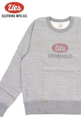 「UES/ウエス」UESロゴ プリントスウェット【杢グレー】