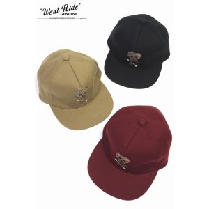 画像1: 「WEST RIDE/ウエストライド」EMB SKULL 刺繍カスタムベースボールキャップ【3カラーあり】