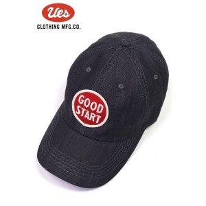 画像1: 「UES/ウエス」デニムキャップ【GOOD START レッド】