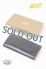 画像: 「BARNS OUT FITTERS /バーンズアウトフィッターズ」コードバン＆栃木レザー　フラップロングウォレット【ブラック】