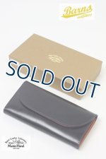 画像: 「BARNS OUT FITTERS /バーンズアウトフィッターズ」コードバン＆栃木レザー　フラップロングウォレット【ネイビー】
