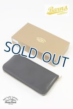 画像: 「BARNS OUT FITTERS /バーンズアウトフィッターズ」コードバン＆栃木レザー　ラウンドファスナーロングウォレット【ブラック】