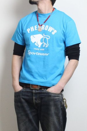 画像: 「Pherrow's/フェローズ」BUFFALOロゴTシャツ PTシリーズ【ターコイズ】