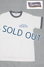 画像: 「Pherrow's/フェローズ」USAFAリンガープリントＴシャツ【ホワイト×ネイビー】