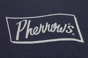 画像: 「Pherrow's/フェローズ」先染めインディゴ抜染プリントPherrow'sロゴTシャツ18S-PIT1【ダークインディゴ】