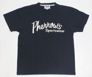 画像: 「Pherrow's/フェローズ」Pherrow'sロゴTシャツ PTシリーズ【Sブラック】