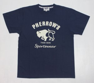 画像: 「Pherrow's/フェローズ」BUFFALOロゴTシャツ PTシリーズ【S・ネイビー】
