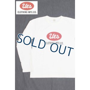 画像1: 「UES/ウエス」UESビッグロゴ　ミニ裏毛長袖Tシャツ【ホワイト】 (1)