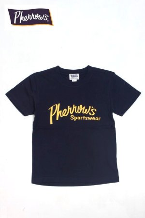 画像: 「Pherrow's/フェローズ」Pherrow'sロゴ キッズTシャツ【ネイビー】