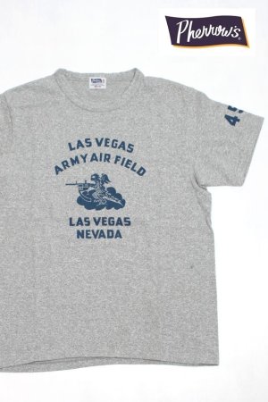 画像: 「Pherrow's/フェローズ」LAS VEGAS 454プリントＴシャツPTJシリーズ【杢グレー】