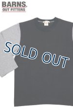 画像: 「BARNS OUT FITTERS /バーンズアウトフィッターズ」切り替え七分袖Tシャツ【ブラックボディ】