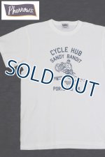 画像: 「Pherrow's/フェローズ」CYCLE HUBプリントＴシャツPTJシリーズ【ホワイト】